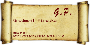 Gradwohl Piroska névjegykártya